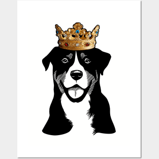 Greater Swiss Mountain Dog King Queen Wearing Crown Posters and Art